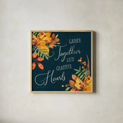 Autumn Splendor V by Kathleen Parr McKenna. Shown in a natural wood glass frame for a timeless modern aesthetic. Available as an archival giclee rolled canvas, fine art paper, or poster print. SKU 39588a.