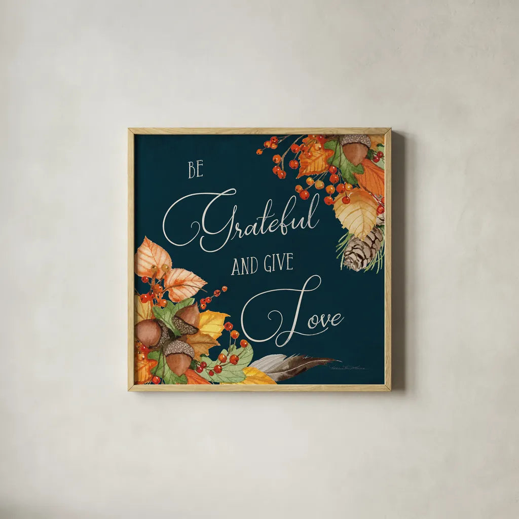 Autumn Splendor VI by Kathleen Parr McKenna. Shown in a natural wood glass frame for a timeless modern aesthetic. Available as an archival giclee rolled canvas, fine art paper, or poster print. SKU 39589a.