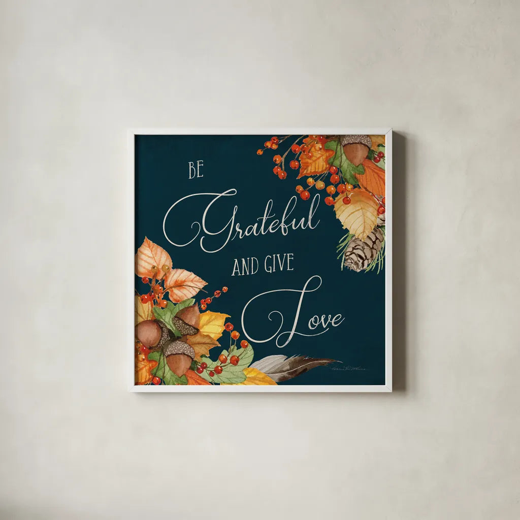 Autumn Splendor VI by Kathleen Parr McKenna. Shown in a crisp white glass frame for a clean and minimalist style. Available as an archival giclee rolled canvas, fine art paper, or poster print. SKU 39589a.