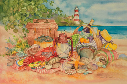 Bayside Picnic by Kathleen Parr McKenna. SKU 47968i. Archival Giclee Fine art print for wall decor.