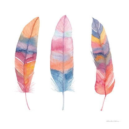 Boho Feathers I by Kathleen Parr McKenna. SKU 66040a. Archival Giclee Fine art print for wall decor.