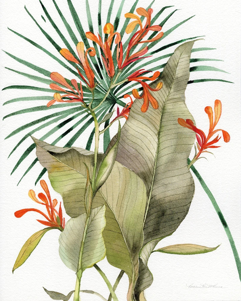 Botanical Flame Lilies Crop by Kathleen Parr McKenna