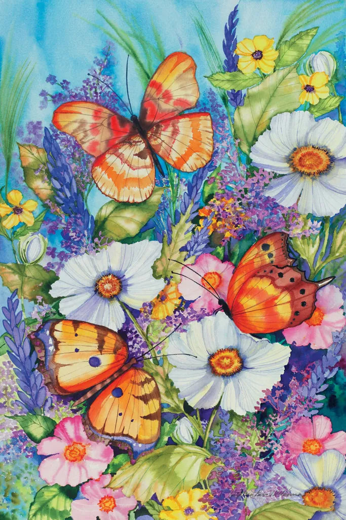 Butterfly Garden by Kathleen Parr McKenna. SKU 47971h. Archival Giclee Fine art print for wall decor.