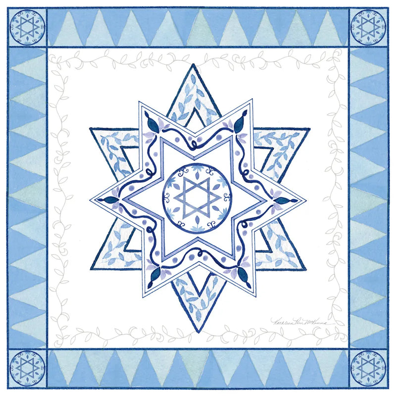 Celebrating Hanukkah I by Kathleen Parr McKenna. SKU 36820a. Archival Giclee Fine art print for wall decor.