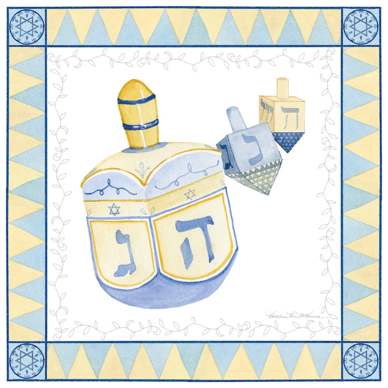 Celebrating Hanukkah II by Kathleen Parr McKenna. SKU 36821a. Archival Giclee Fine art print for wall decor.