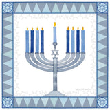 Celebrating Hanukkah III by Kathleen Parr McKenna. SKU 36822a. Archival Giclee Fine art print for wall decor.