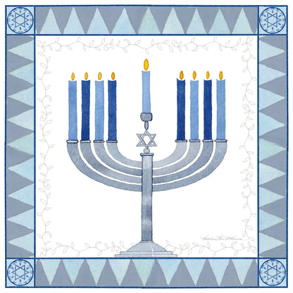 Celebrating Hanukkah III by Kathleen Parr McKenna. SKU 36822a. Archival Giclee Fine art print for wall decor.