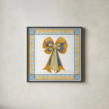 Celebrating Hanukkah IV by Kathleen Parr McKenna. Shown in a sleek black glass frame for a contemporary gallery look. Available as an archival giclee rolled canvas, fine art paper, or poster print. SKU 36823a.