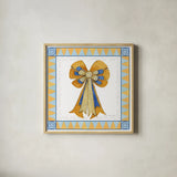Celebrating Hanukkah IV by Kathleen Parr McKenna. Shown in a natural wood glass frame for a timeless modern aesthetic. Available as an archival giclee rolled canvas, fine art paper, or poster print. SKU 36823a.
