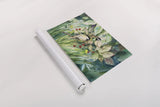 Chickadees by Kathleen Parr McKenna. shown as a rolled paper print. Available as archival giclee rolled canvas, fine art paper, or poster print. SKU 29600i.