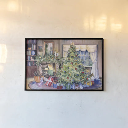 Christmas by Kathleen Parr McKenna. shown as a paper print in a black flame. Available as a archival giclee rolled canvas, fine art paper, or poster print. SKU 41397i.