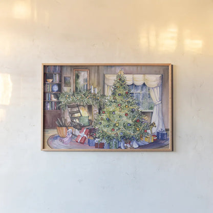 Christmas by Kathleen Parr McKenna. shown as a paper print in a natural frame. Available as a archival giclee rolled canvas, fine art paper, or poster print. SKU 41397i.
