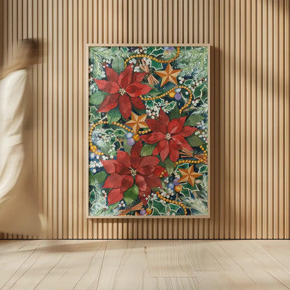 Christmas Charms by Kathleen Parr McKenna. shown as over sized large wall art. Available as an archival giclee rolled canvas, fine art paper, or poster print. SKU 40559h.