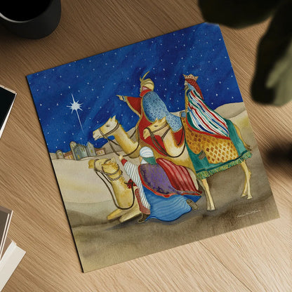 Christmas in Bethlehem II Square by Kathleen Parr McKenna. Shown as a detailed flat fine art print, highlighting archival giclee quality. Available as an archival giclee rolled canvas, fine art paper, or poster print. SKU 28056a.