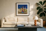 Christmas in Bethlehem II Square by Kathleen Parr McKenna. Displayed in a glass frame with matte in a clean modern living room. Available as an archival giclee rolled canvas, fine art paper, or poster print. SKU 28056a.
