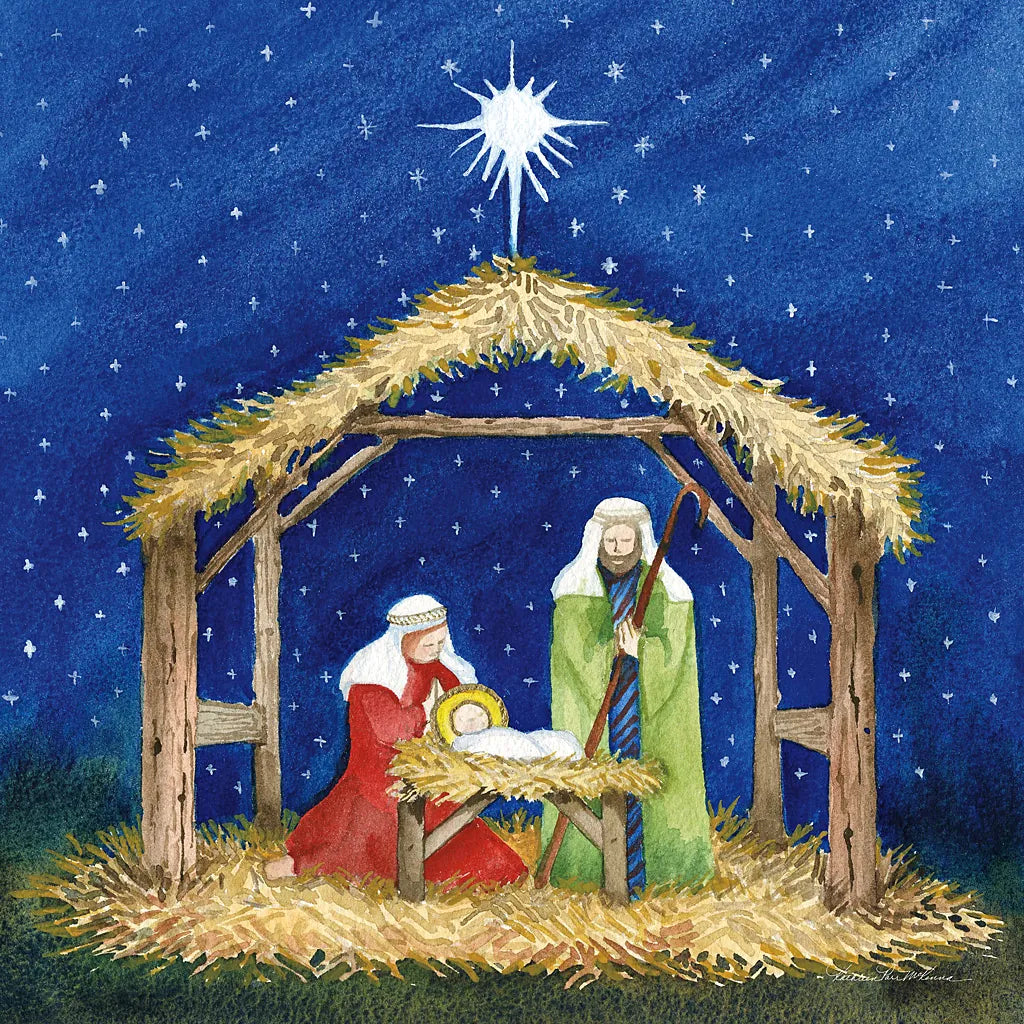 Christmas in Bethlehem III by Kathleen Parr McKenna. SKU 28057a. Archival Giclee Fine art print for wall decor.