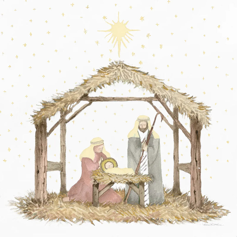 Christmas in Bethlehem III Light by Kathleen Parr McKenna. SKU 70603a. Archival Giclee Fine art print for wall decor.