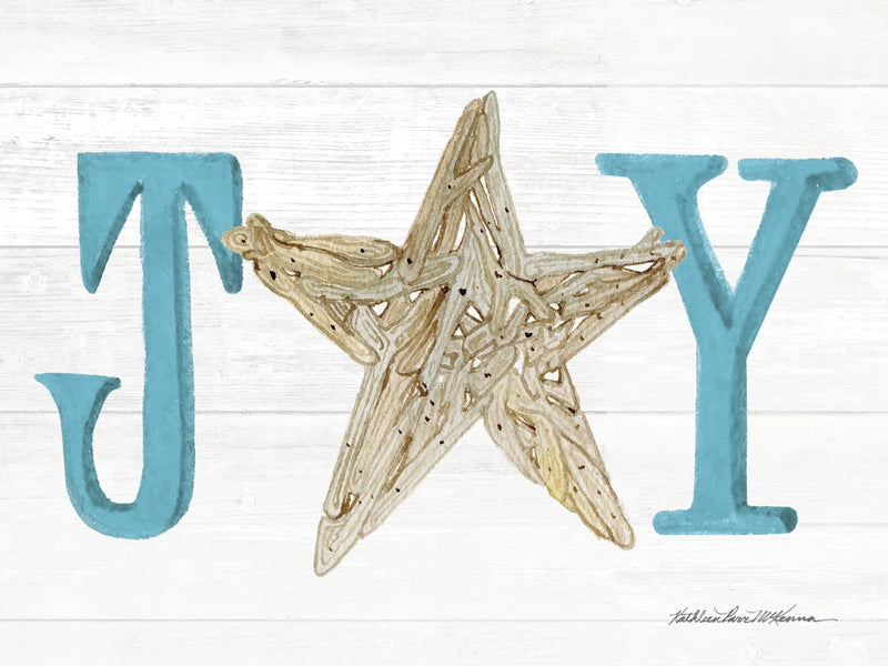 Coastal Holiday Ornament X Joy by Kathleen Parr McKenna