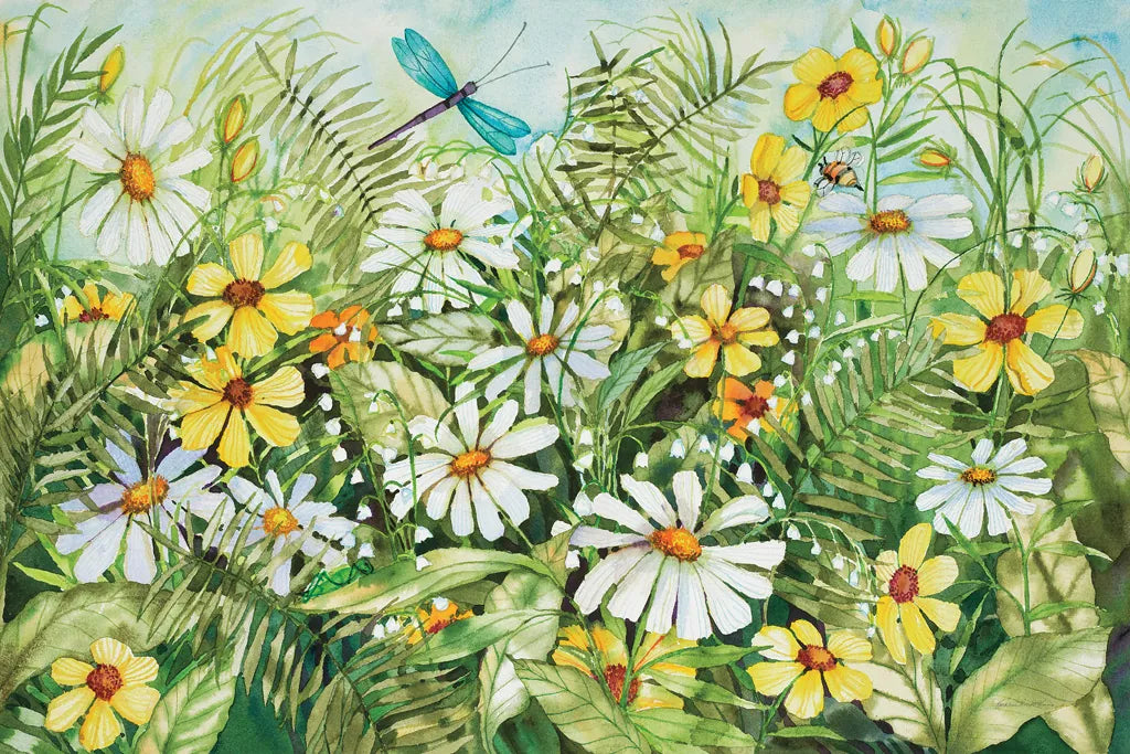 Dragonfly Garden by Kathleen Parr McKenna. SKU 29560i. Archival Giclee Fine art print for wall decor.