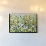 Dragonfly Garden by Kathleen Parr McKenna. shown as a paper print in a black flame. Available as a archival giclee rolled canvas, fine art paper, or poster print. SKU 29560i.