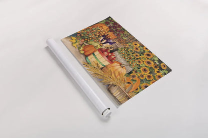 Farmers Market by Kathleen Parr McKenna. shown as a rolled paper print. Available as archival giclee rolled canvas, fine art paper, or poster print. SKU 26717i.