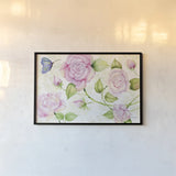 Floral Delight VI Butterflies by Kathleen Parr McKenna. shown as a paper print in a black flame. Available as a archival giclee rolled canvas, fine art paper, or poster print. SKU 79598i.