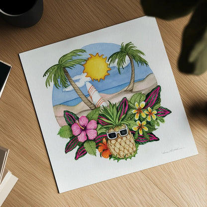 Fun in the Sun by Kathleen Parr McKenna. Shown as a detailed flat fine art print, highlighting archival giclee quality. Available as an archival giclee rolled canvas, fine art paper, or poster print. SKU 91399a.