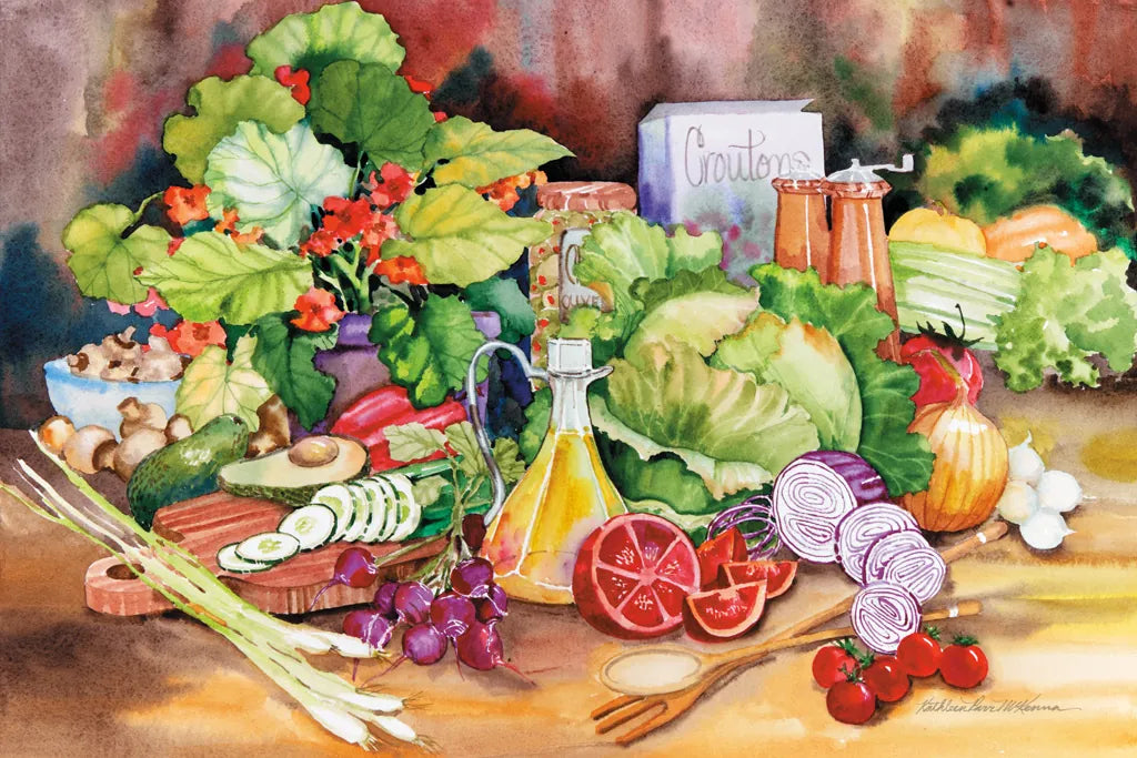 Garden Salad by Kathleen Parr McKenna. SKU 47933i. Archival Giclee Fine art print for wall decor.