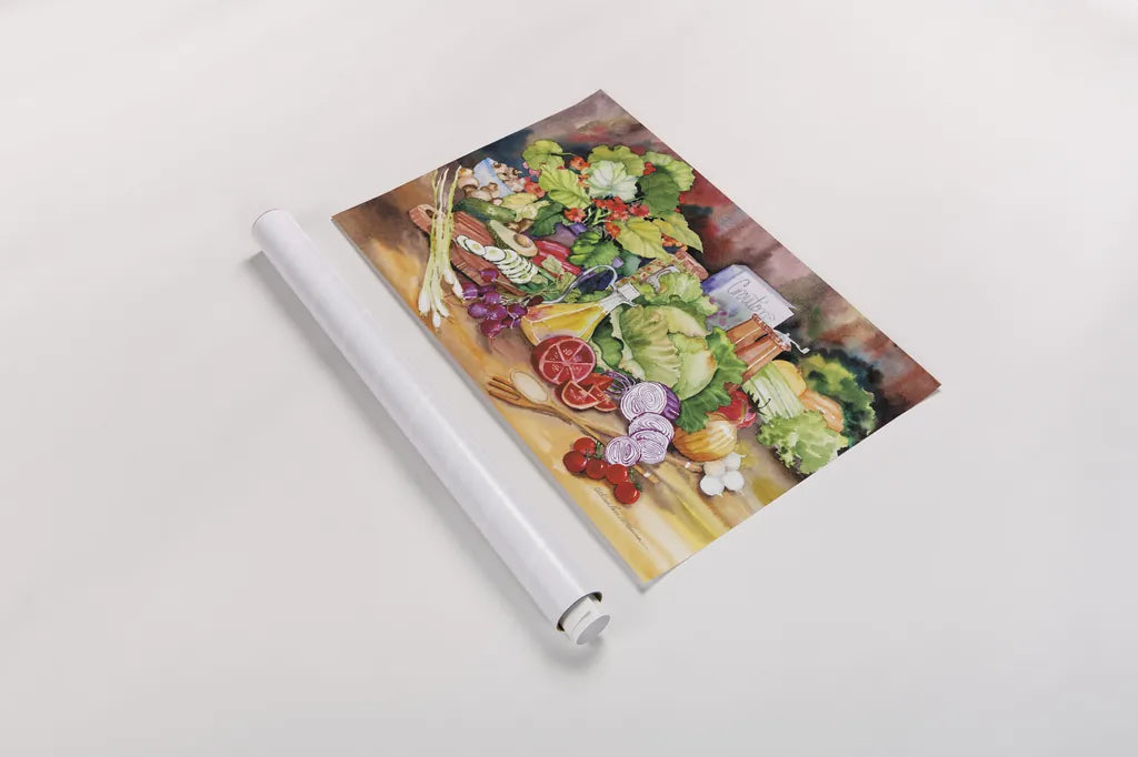 Garden Salad by Kathleen Parr McKenna. shown as a rolled paper print. Available as archival giclee rolled canvas, fine art paper, or poster print. SKU 47933i.