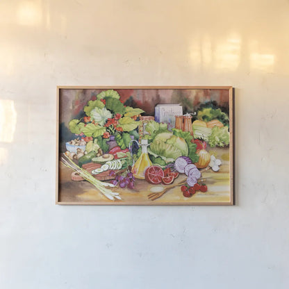Garden Salad by Kathleen Parr McKenna. shown as a paper print in a natural frame. Available as a archival giclee rolled canvas, fine art paper, or poster print. SKU 47933i.