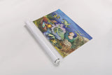 Green Sea Turtles by Kathleen Parr McKenna. shown as a rolled paper print. Available as archival giclee rolled canvas, fine art paper, or poster print. SKU 41252i.