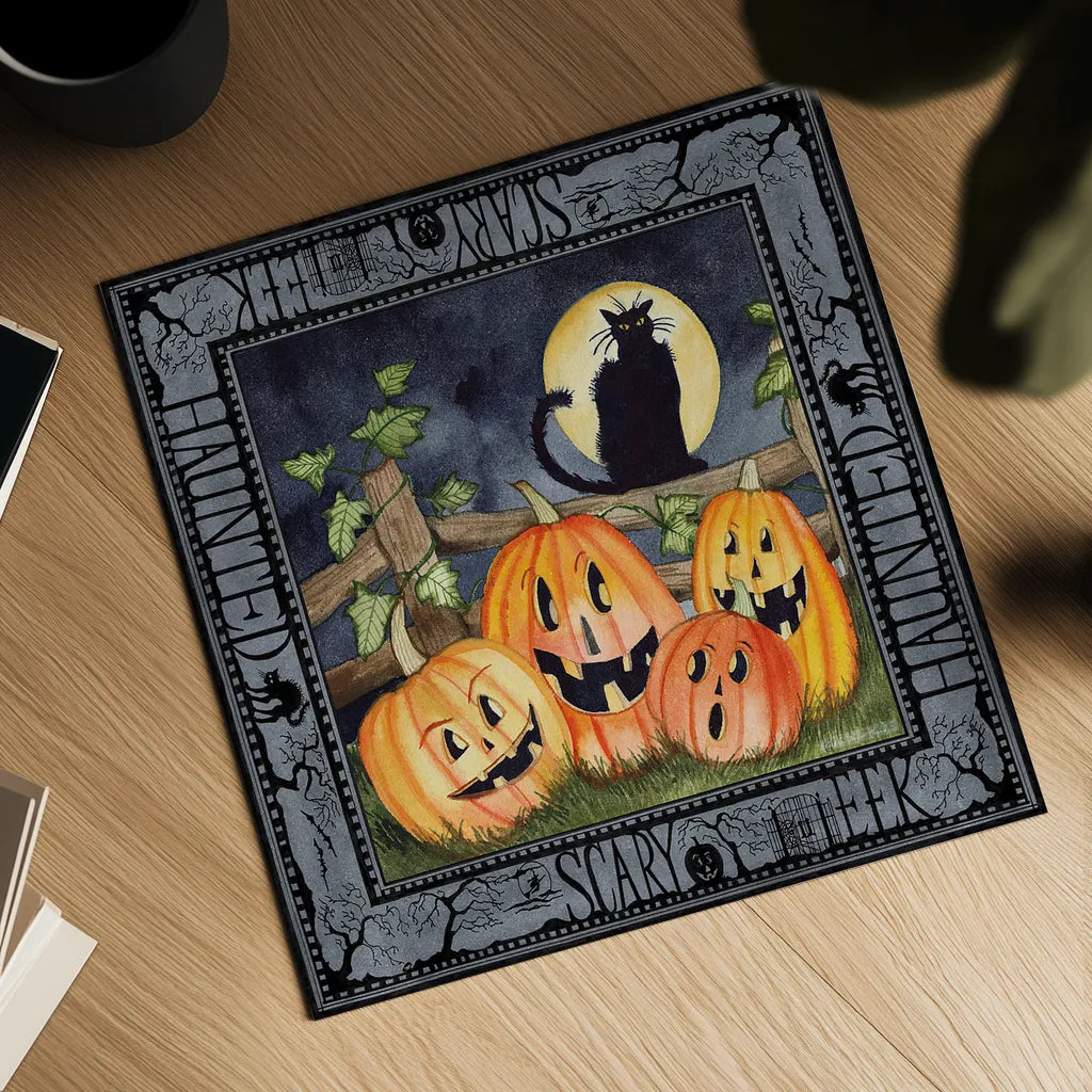 Haunting Halloween Night I by Kathleen Parr McKenna. Shown as a detailed flat fine art print, highlighting archival giclee quality. Available as an archival giclee rolled canvas, fine art paper, or poster print. SKU 39663a.