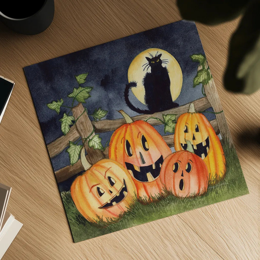Haunting Halloween Night I No Border by Kathleen Parr McKenna. Shown as a detailed flat fine art print, highlighting archival giclee quality. Available as an archival giclee rolled canvas, fine art paper, or poster print. SKU 47607a.