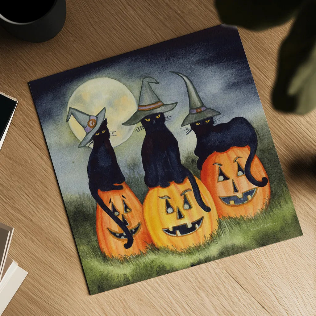 Haunting Halloween Night II No Border by Kathleen Parr McKenna. Shown as a detailed flat fine art print, highlighting archival giclee quality. Available as an archival giclee rolled canvas, fine art paper, or poster print. SKU 47608a.