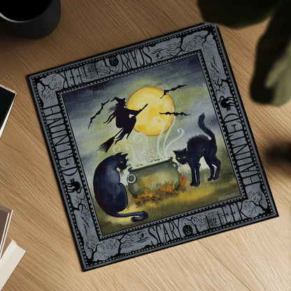 Haunting Halloween Night III by Kathleen Parr McKenna. Shown as a detailed flat fine art print, highlighting archival giclee quality. Available as an archival giclee rolled canvas, fine art paper, or poster print. SKU 39665a.