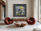 Haunting Halloween Night IV by Kathleen Parr McKenna. Shown as extra-large giant wall art in a modern living room. Available as an archival giclee rolled canvas, fine art paper, or poster print. SKU 39666a.