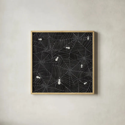 Haunting Halloween Night Pattern I by Kathleen Parr McKenna. Shown in a natural wood glass frame for a timeless modern aesthetic. Available as an archival giclee rolled canvas, fine art paper, or poster print. SKU 42845a.