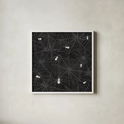 Haunting Halloween Night Pattern I by Kathleen Parr McKenna. Shown in a crisp white glass frame for a clean and minimalist style. Available as an archival giclee rolled canvas, fine art paper, or poster print. SKU 42845a.