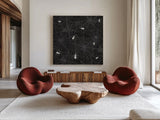 Haunting Halloween Night Pattern I by Kathleen Parr McKenna. Shown as extra-large giant wall art in a modern living room. Available as an archival giclee rolled canvas, fine art paper, or poster print. SKU 42845a.