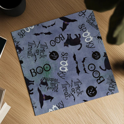 Haunting Halloween Night Pattern IIA by Kathleen Parr McKenna. Shown as a detailed flat fine art print, highlighting archival giclee quality. Available as an archival giclee rolled canvas, fine art paper, or poster print. SKU 42846a.