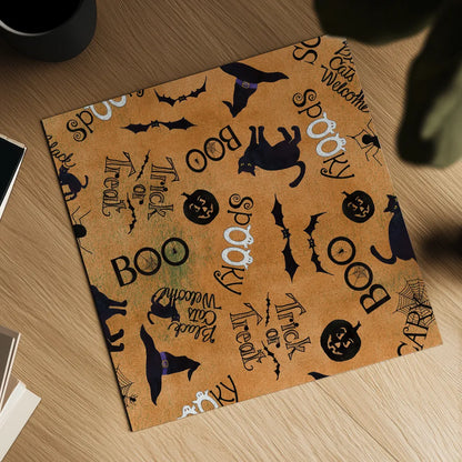 Haunting Halloween Night Pattern IIB by Kathleen Parr McKenna. Shown as a detailed flat fine art print, highlighting archival giclee quality. Available as an archival giclee rolled canvas, fine art paper, or poster print. SKU 42847a.