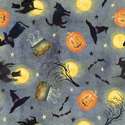 Haunting Halloween Night Pattern III by Kathleen Parr McKenna. SKU 42848a. Archival Giclee Fine art print for wall decor.