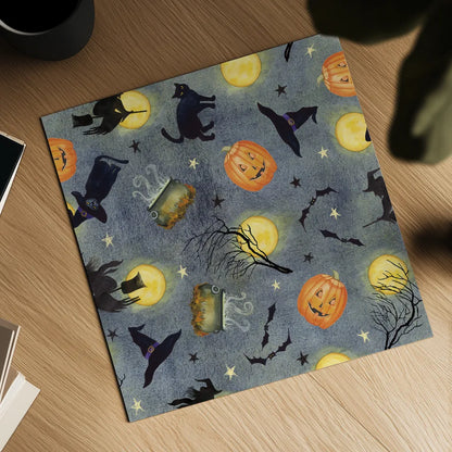 Haunting Halloween Night Pattern III by Kathleen Parr McKenna. Shown as a detailed flat fine art print, highlighting archival giclee quality. Available as an archival giclee rolled canvas, fine art paper, or poster print. SKU 42848a.