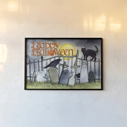 Haunting Halloween Night V by Kathleen Parr McKenna. shown as a paper print in a black flame. Available as a archival giclee rolled canvas, fine art paper, or poster print. SKU 39667i.