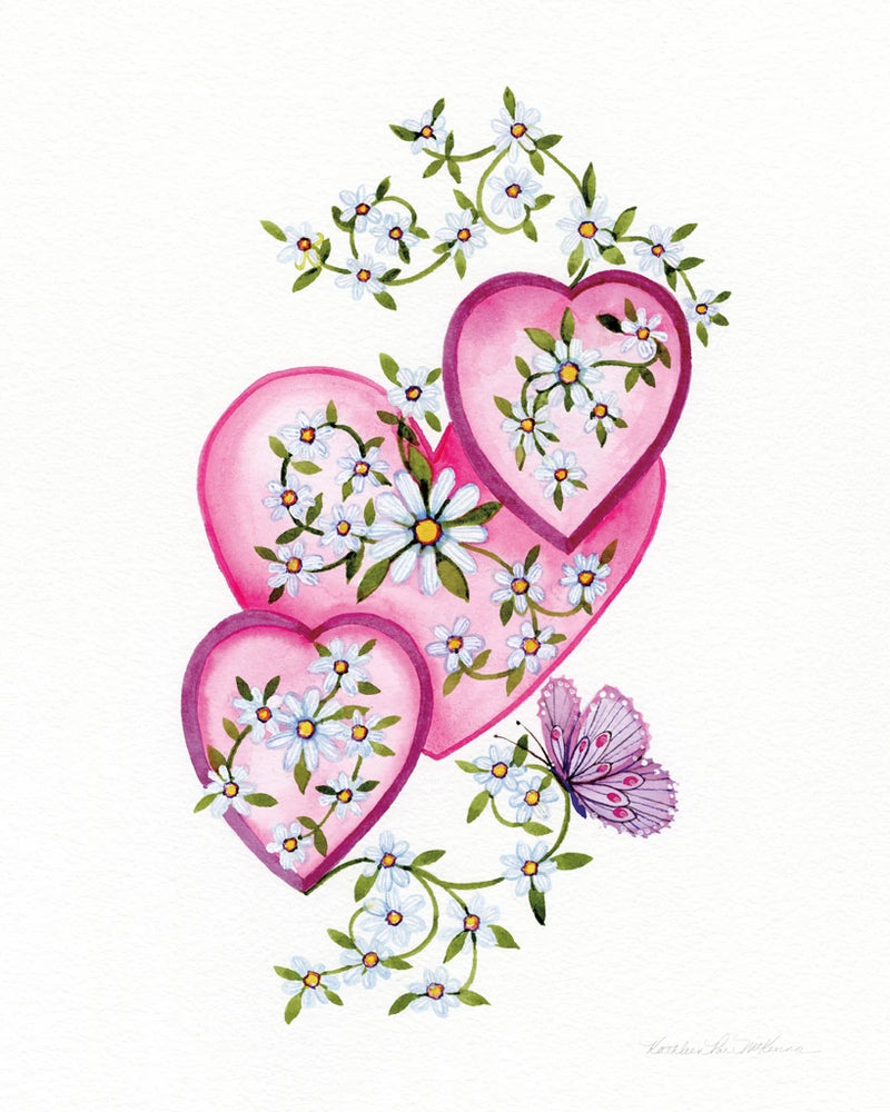 Hearts and Flowers I by Kathleen Parr McKenna