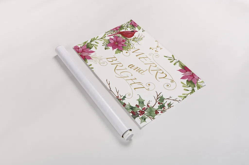 Holiday Happiness VIII by Kathleen Parr McKenna. shown as a rolled paper print. Available as archival giclee rolled canvas, fine art paper, or poster print. SKU 41673i.