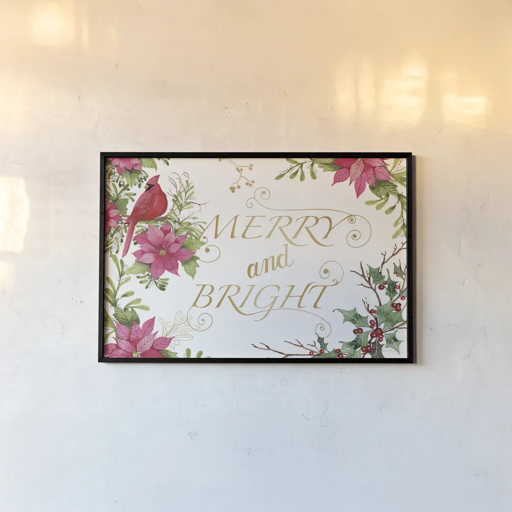 Holiday Happiness VIII by Kathleen Parr McKenna. shown as a paper print in a black flame. Available as a archival giclee rolled canvas, fine art paper, or poster print. SKU 41673i.