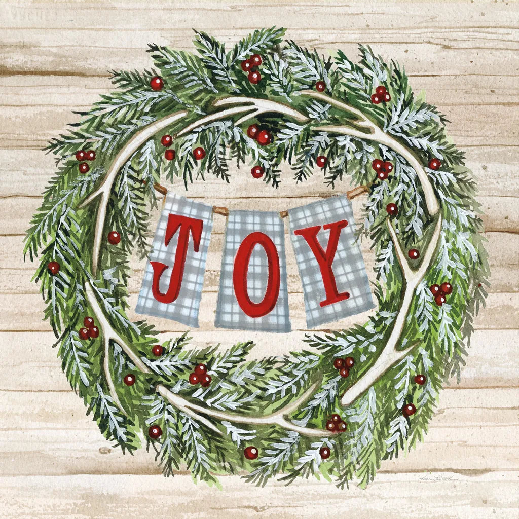 Holiday Saying I on Wood Plaid by Kathleen Parr McKenna. SKU 37356a. Archival Giclee Fine art print for wall decor.