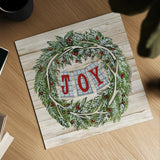 Holiday Saying I on Wood Plaid by Kathleen Parr McKenna. Shown as a detailed flat fine art print, highlighting archival giclee quality. Available as an archival giclee rolled canvas, fine art paper, or poster print. SKU 37356a.