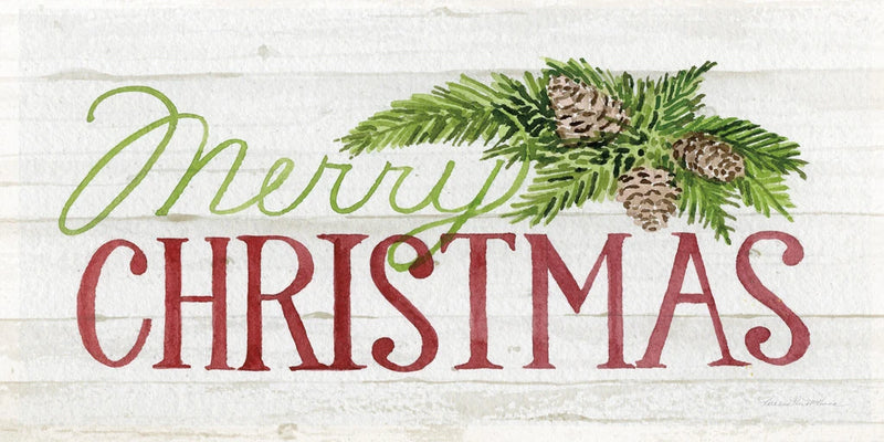 Holiday Saying II on Wood Whitewash by Kathleen Parr McKenna